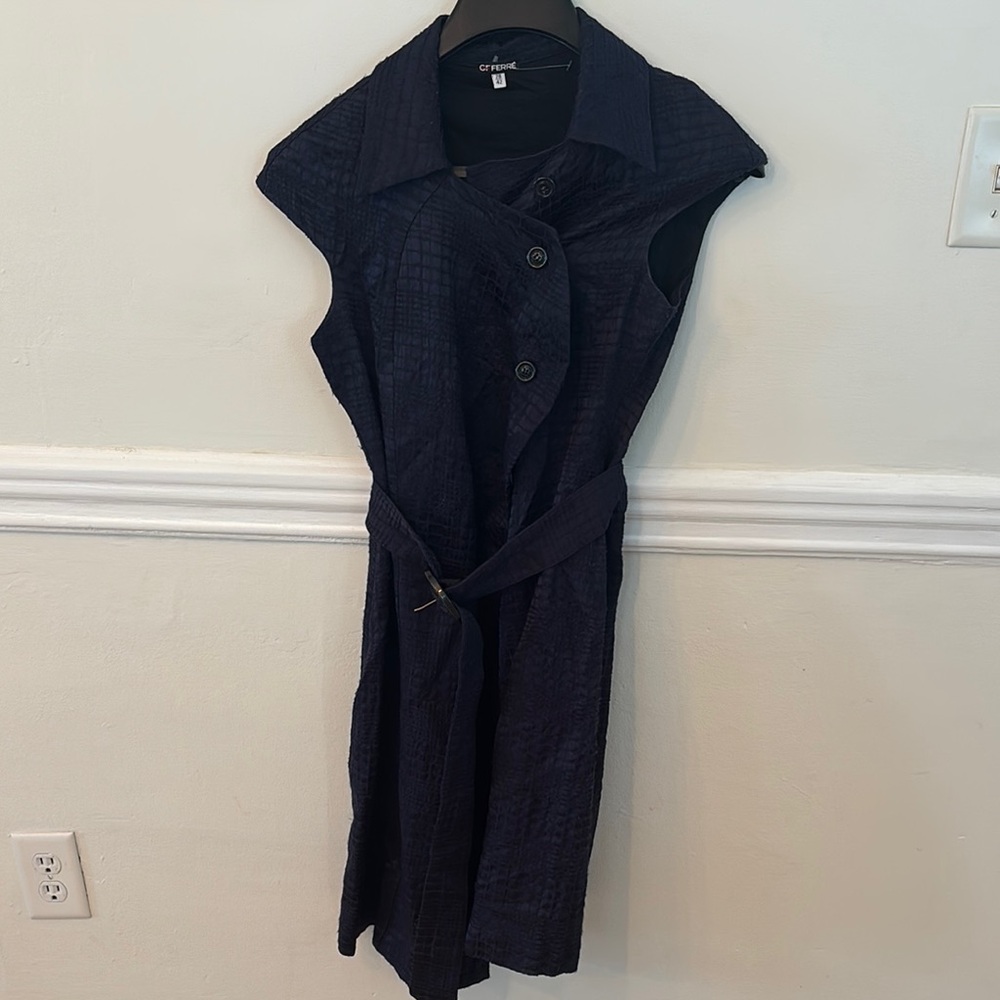 GF Ferre Textured Sleeveless Trench Dress – Size 28 (Best fits XS-S)